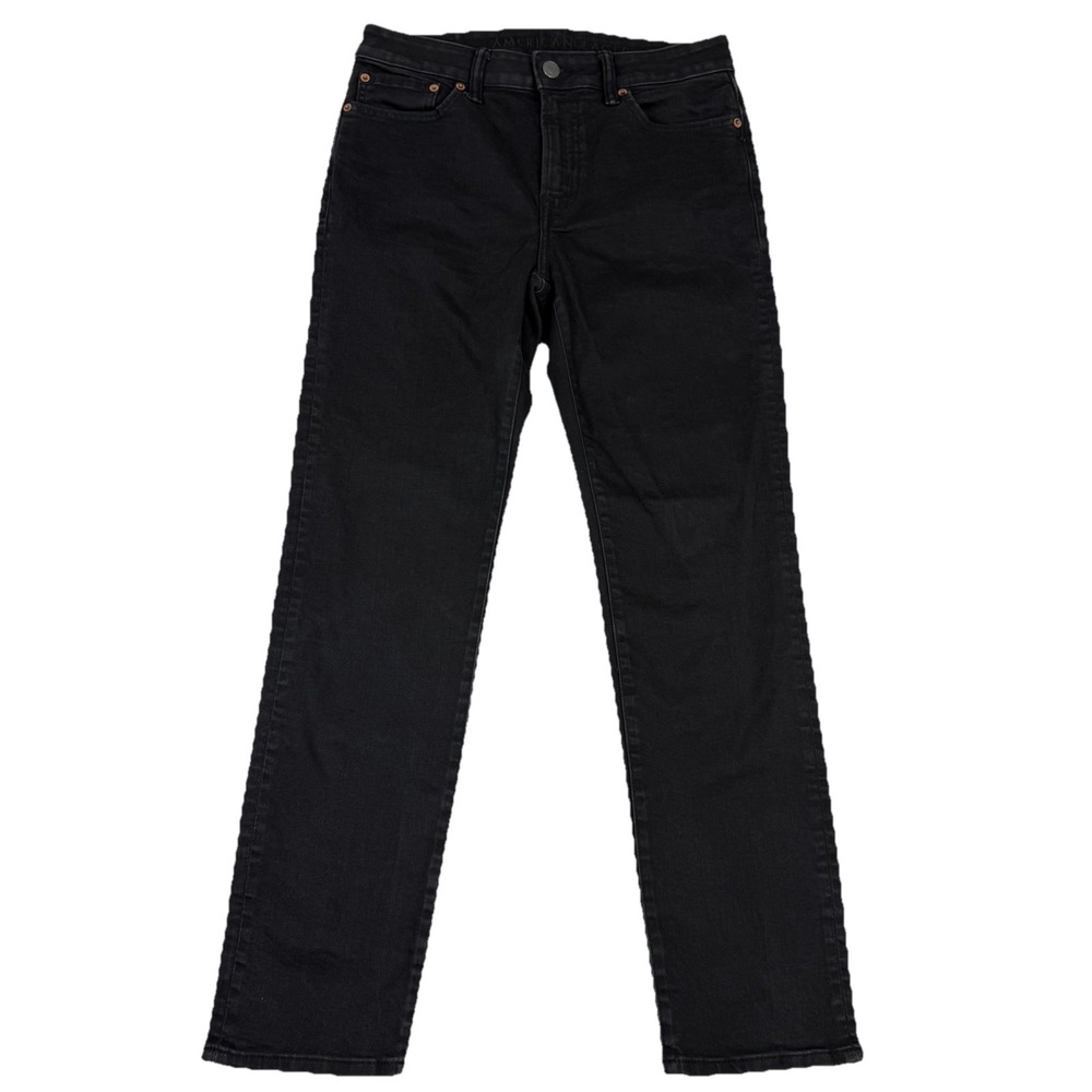 American Eagle Men 30x32 Airflex+ Slim Straight Jeans Black‎ Faded Stretch